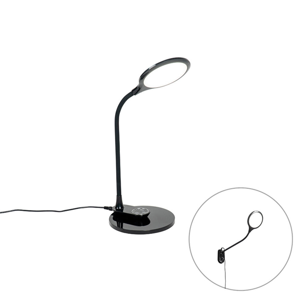 Lampe de table led tactile (noir)