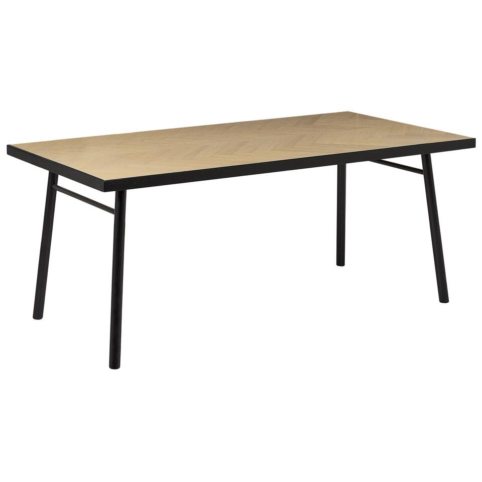 Table de salle à manger 90 x 90 cm bois clair et noir BOCA