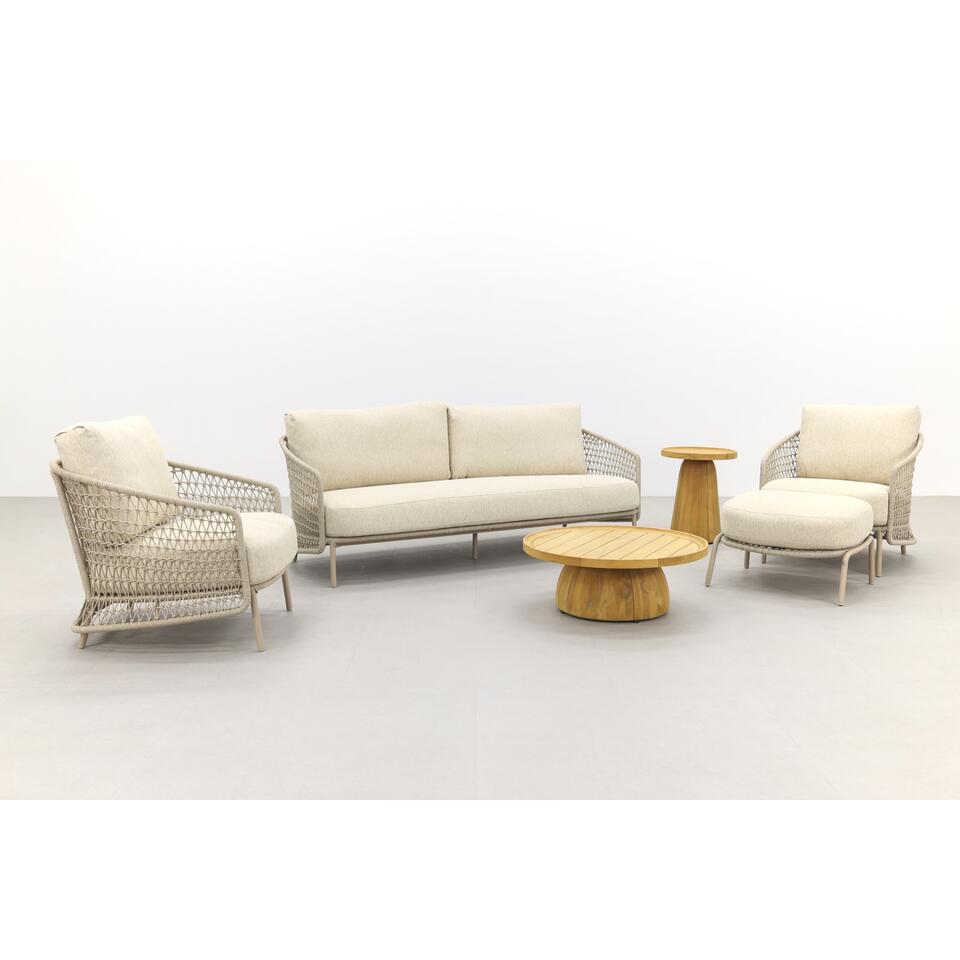 4 Seaons Outdoor Puccini/Pablo stoel-bankloungeset incl.hocker-6-delig