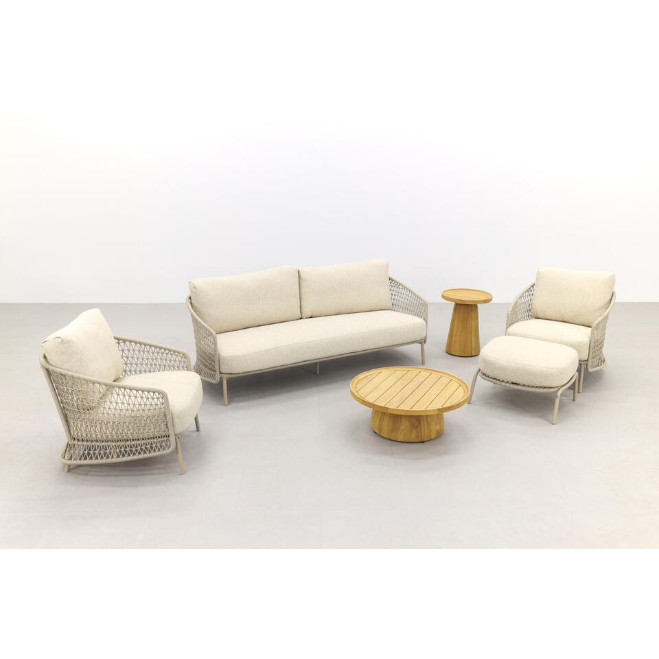 4 Seaons Outdoor Puccini/Pablo stoel-bankloungeset incl.hocker-6-delig