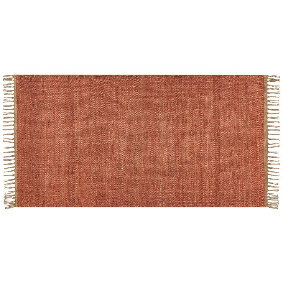 Tapis rond en jute ⌀ 120 cm rouge et beige MENEMEN