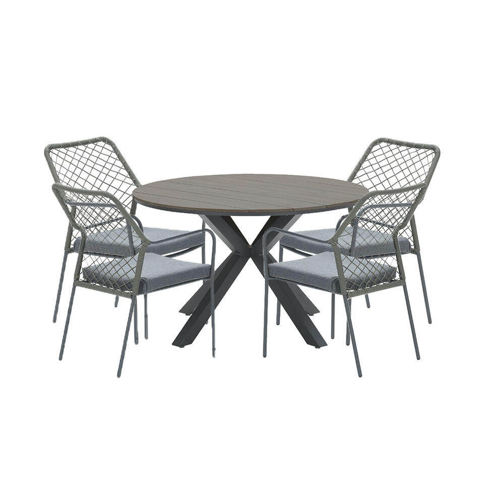 Ross ensemble de jardin 5pièces vert mousse Tulli table de jardin