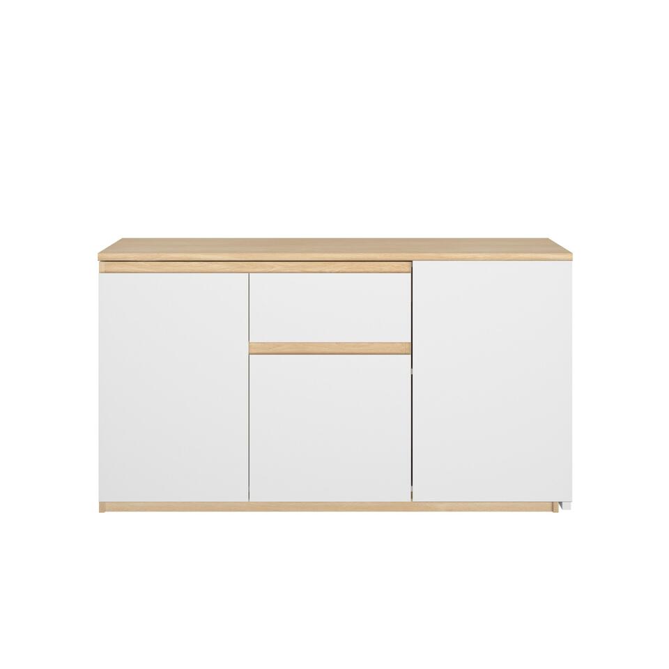 Bureau d'angle extensible Gibral 155x136cm - blanc/décor de chêne product