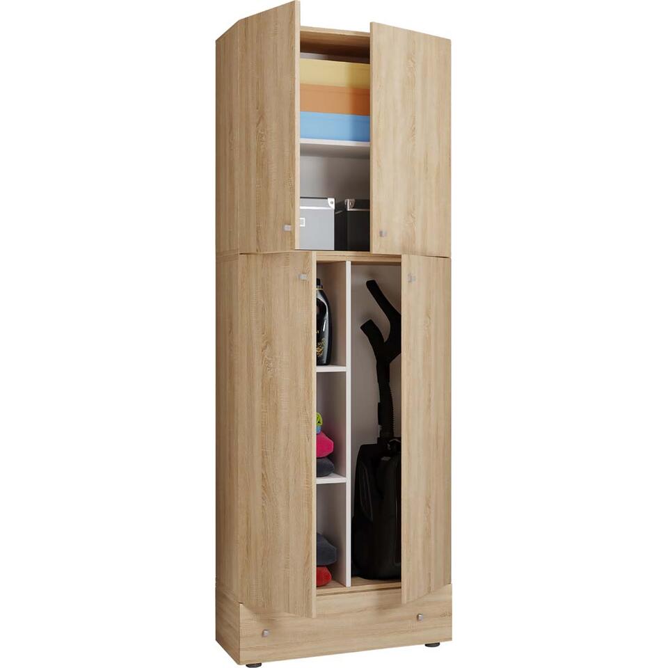 LonaXXL armoire de rangement 4 portes 1 tiroir chêne décor. Leen Bakker