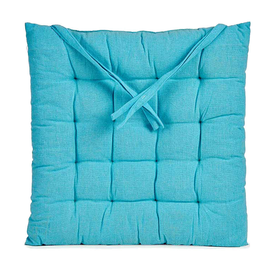 Dessus De Chaise En Polyester Bleu Turquoise – Galette Rembourrée 40x40 Cm, Confort Assuré