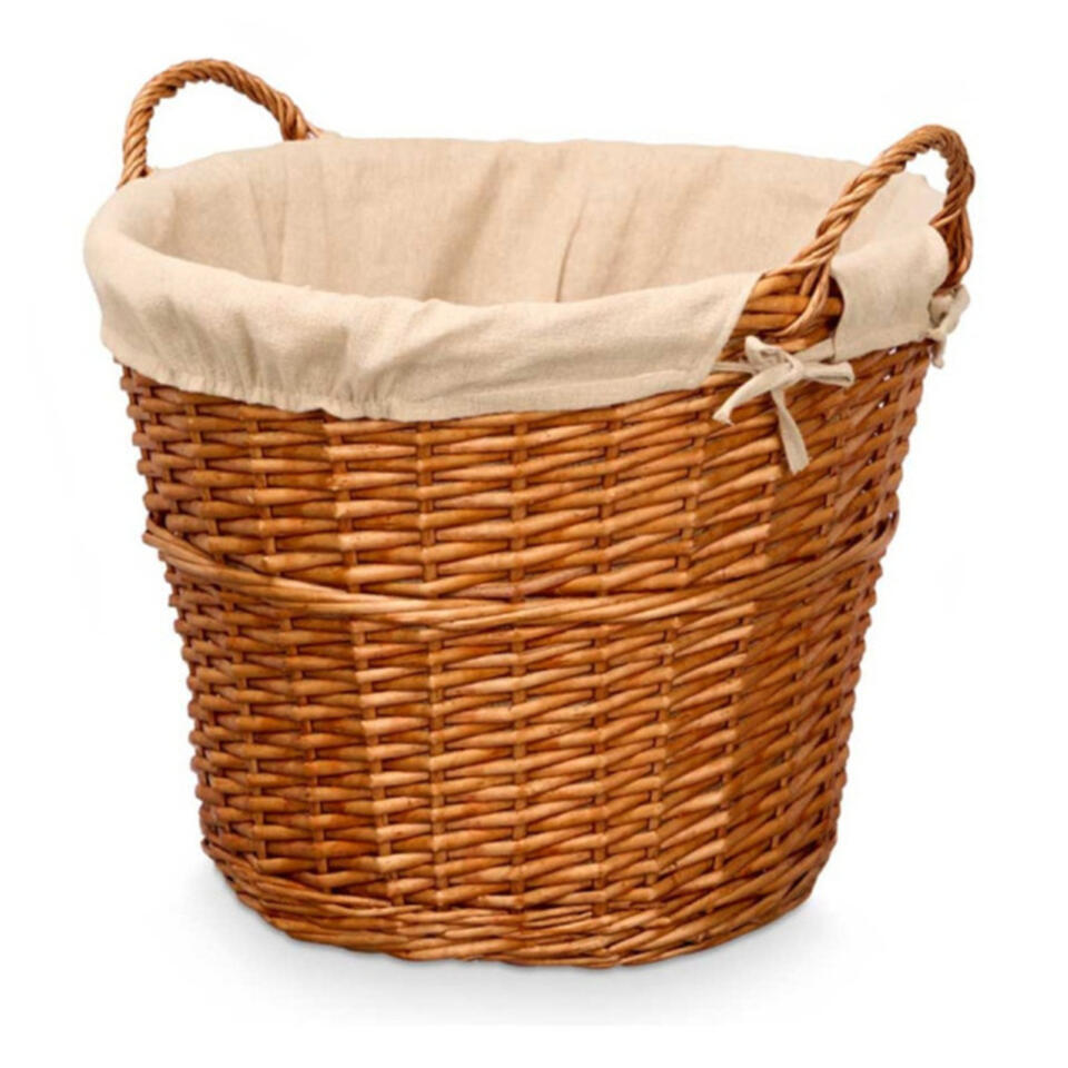 Mand Riet Rieten opberg mand - gevlochten riet - bruin - 51 x 45 x 28 cm | Leen ...