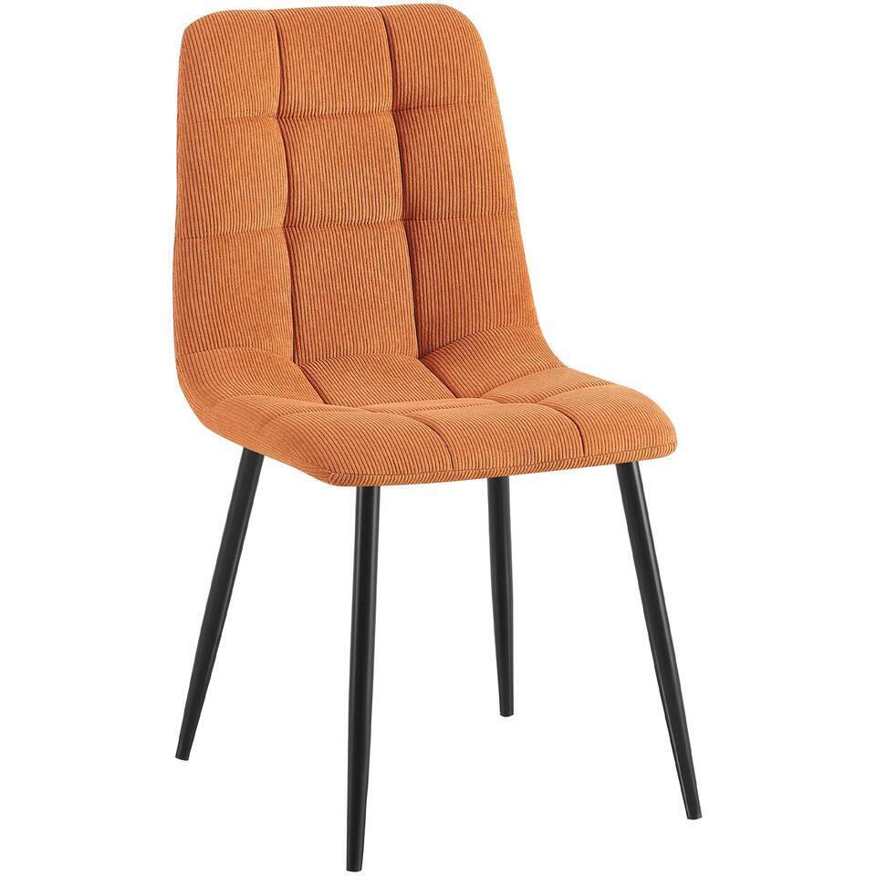 CLP Eetkamerstoel Antibes zwart Frame - Fluweel - bruin | Leen Bakker CLP Eetkamerstoel Antibes zwart Frame - Fluweel - bruin | Leen Bakker
