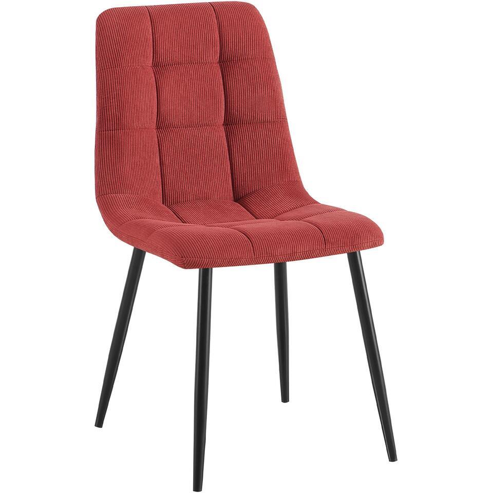 CLP Eetkamerstoel Antibes zwart Frame - Fluweel - zwart | Leen Bakker