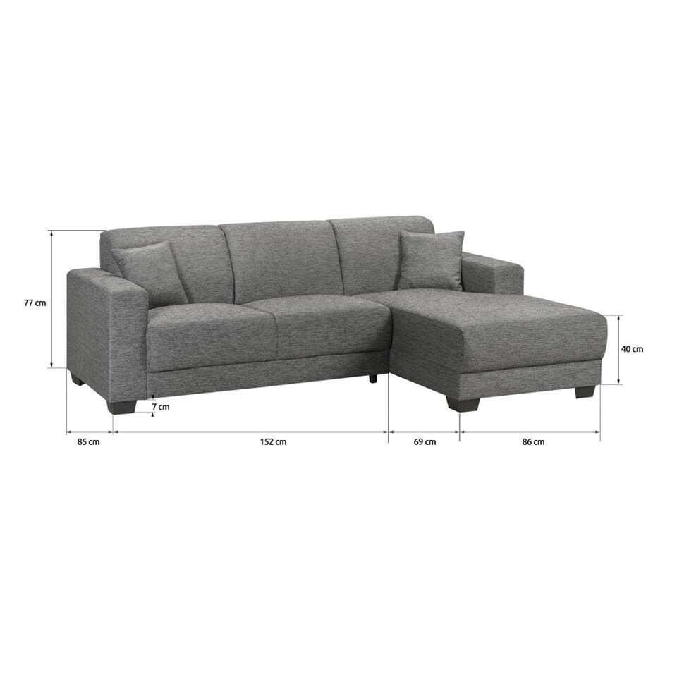 Canapé d'angle Aberdeen - gris-tissu - angle à droite