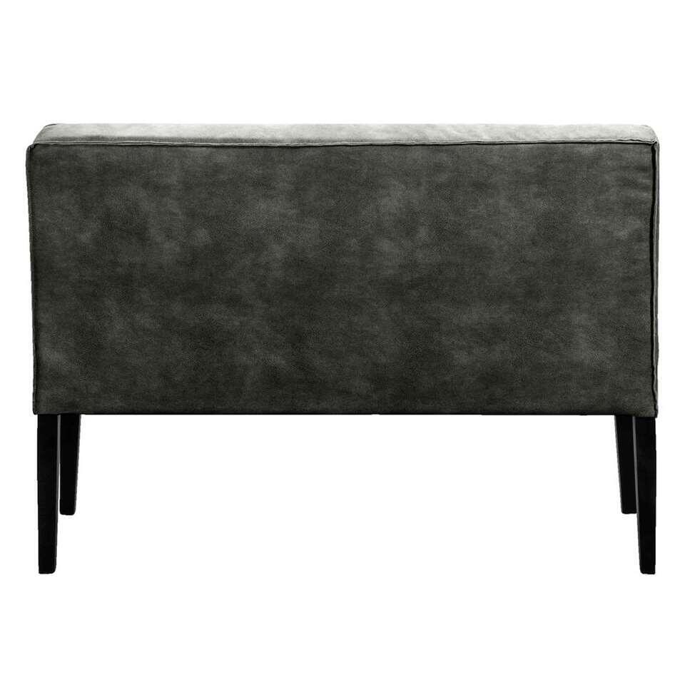 Canapé de salle à manger Casey - cuir step gris foncé - 158 cm