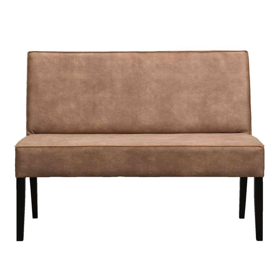 Banquette Casey - micro-cuir taupe - 125 cm