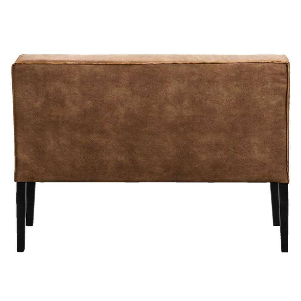 Canapé de salle à manger Casey - cuir step couleur cognac - 125 cm