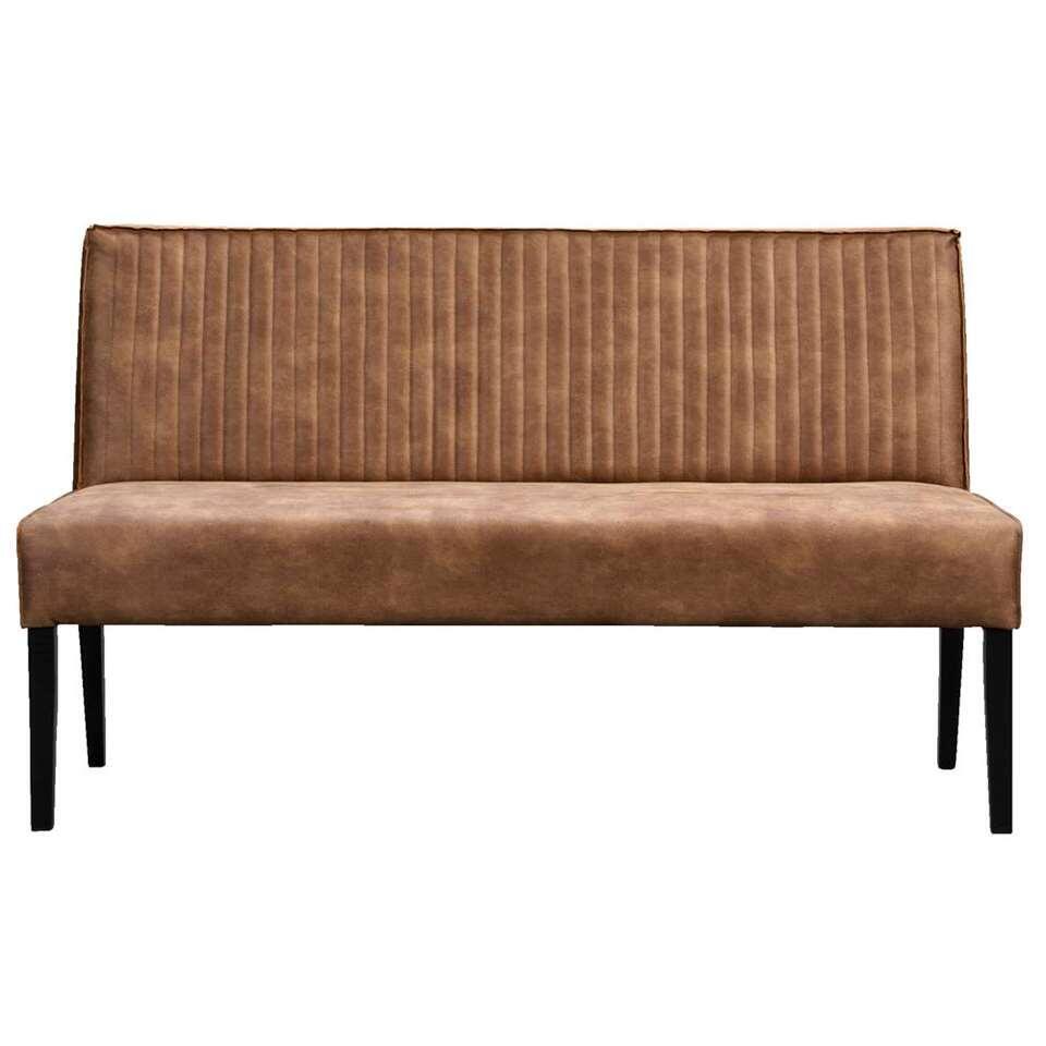 Canapé de salle à manger Casey - cuir step couleur cognac - 180 cm