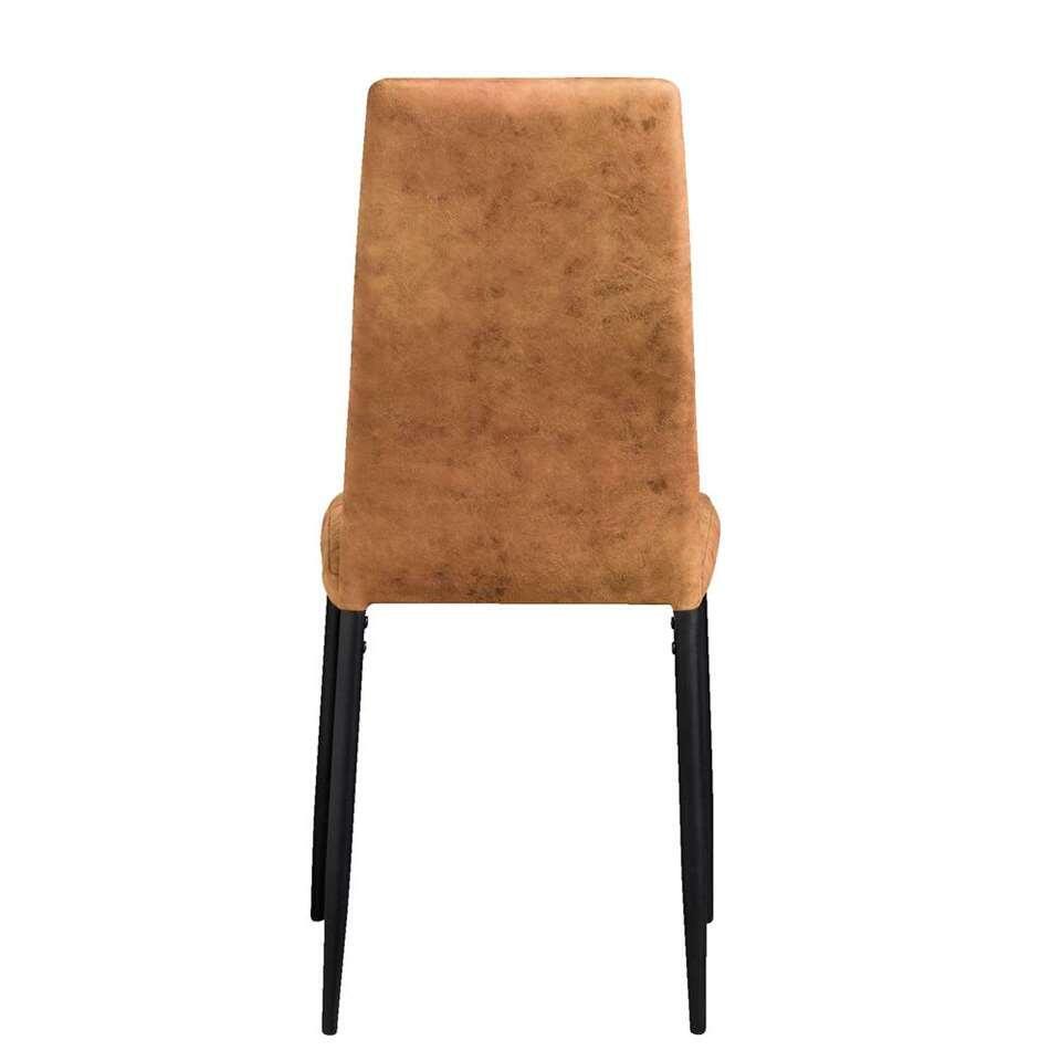 Chaise de salle à manger Rowin - tissu - couleur cognac