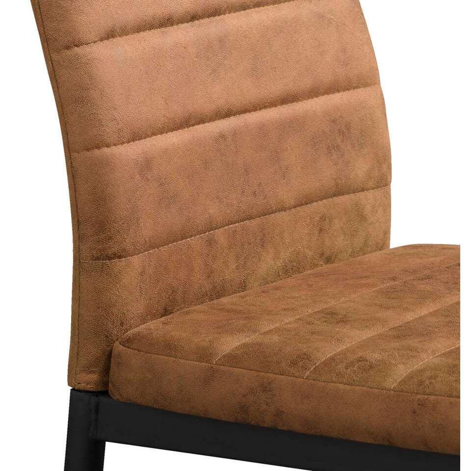 Chaise de salle à manger Rowin - tissu - couleur cognac