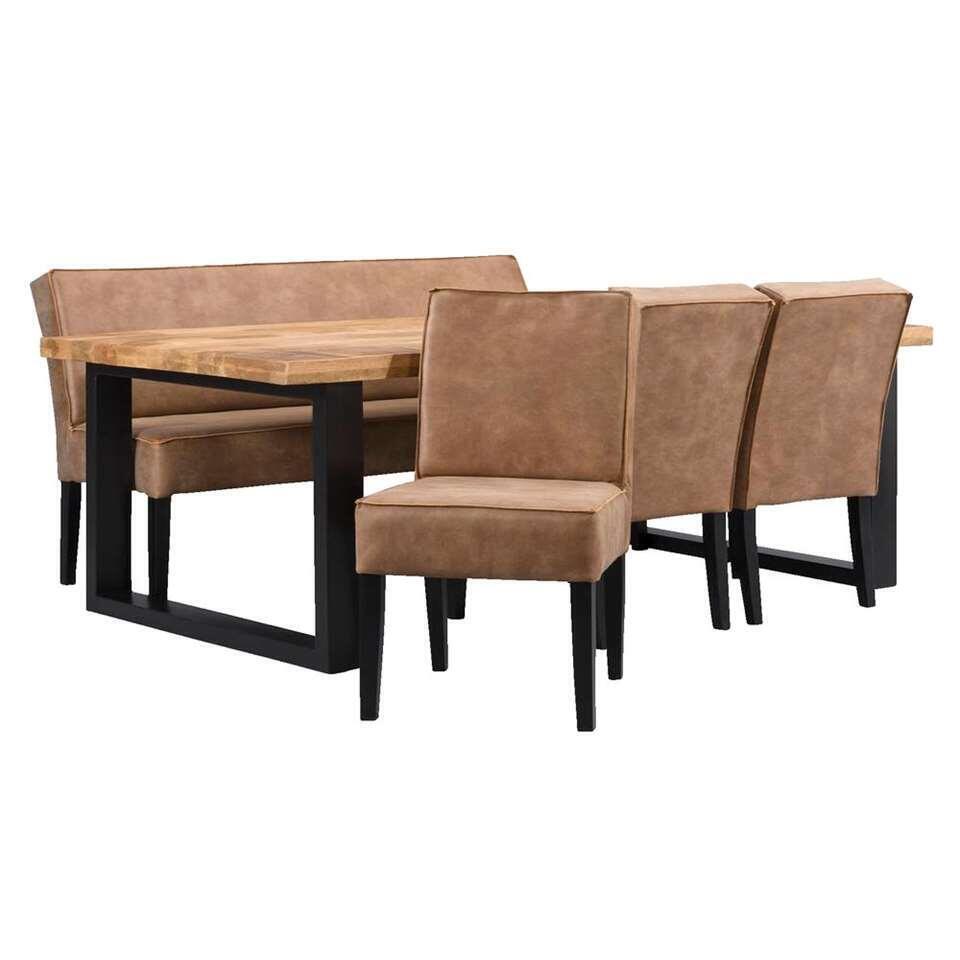 Table à manger Trevor - marron/noire - 78x180x100 cm