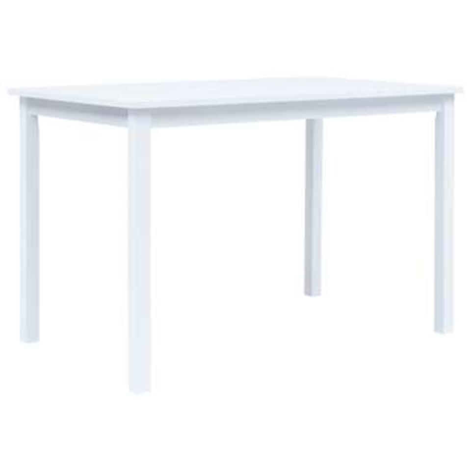 vidaXL Table de salle à manger Blanc 114x71x75 cm Bois d'hévéa massif product