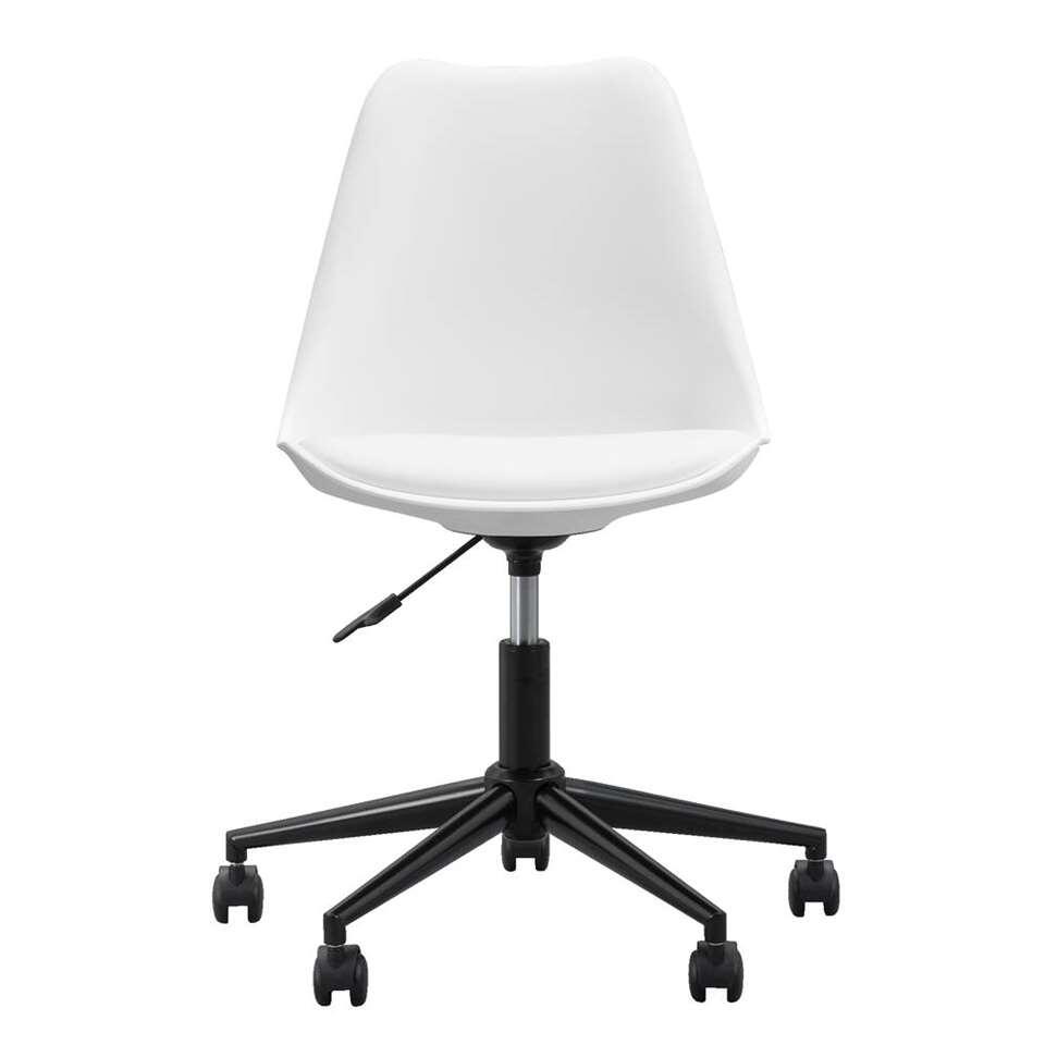 Chaise de bureau Senja - plastique blanc - métal noir