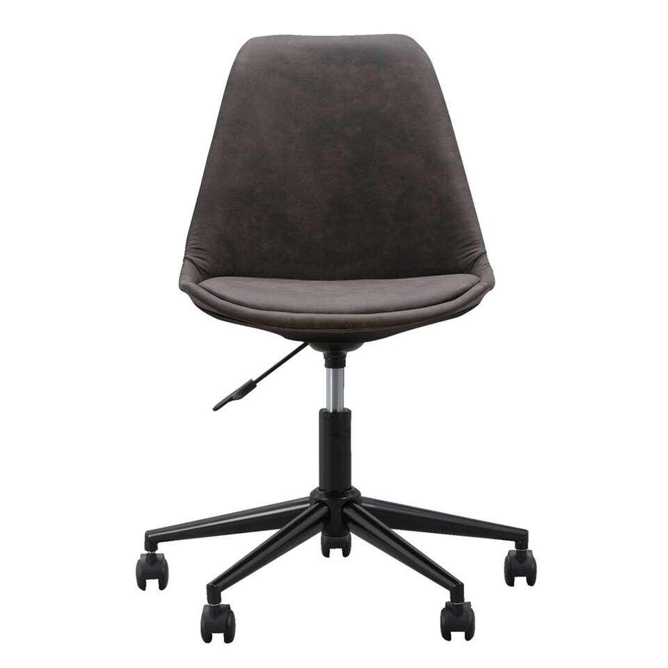 Chaise de bureau Senja - tissu en couleur anthracite - métal noir