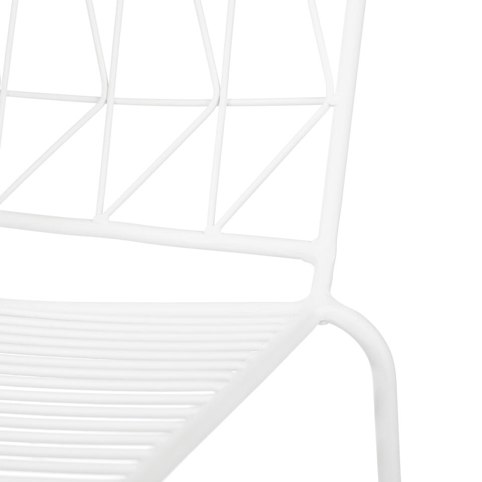 Mica Decorations Bueno Chaise de jardin - L53 x l55 x H77 cm - Blanc
