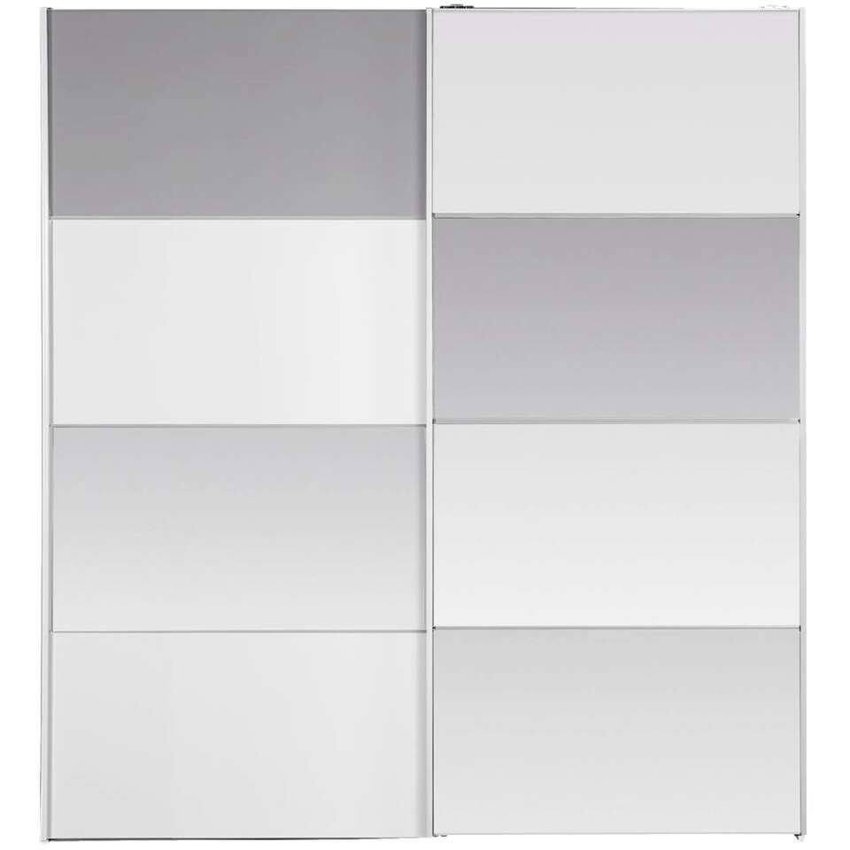 Schuifdeurkast Verona - wit/spiegel - 200x182x64 cm