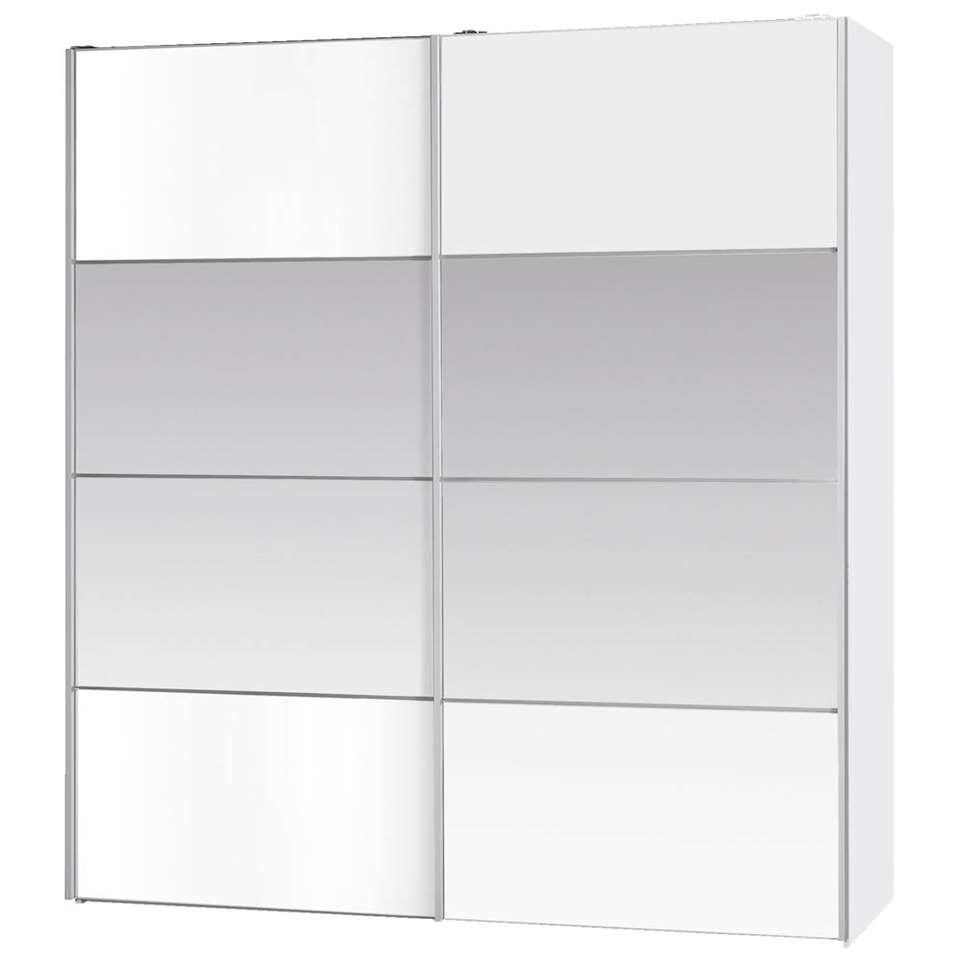 Armoire à portes coulissantes Verona - blanche/miroir - 200x182x64 cm