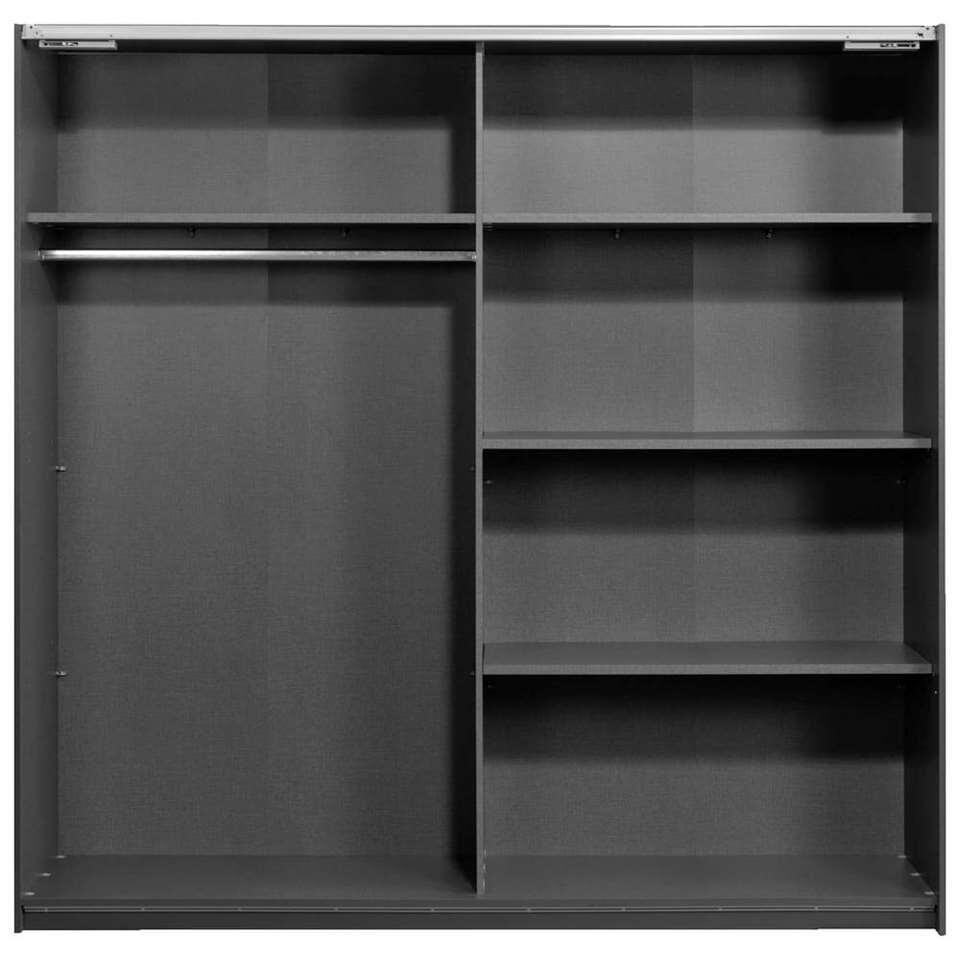 Armoire à portes coulissantes Napoli - anthracite/noire, fermeture softclose - 210x215x60 cm