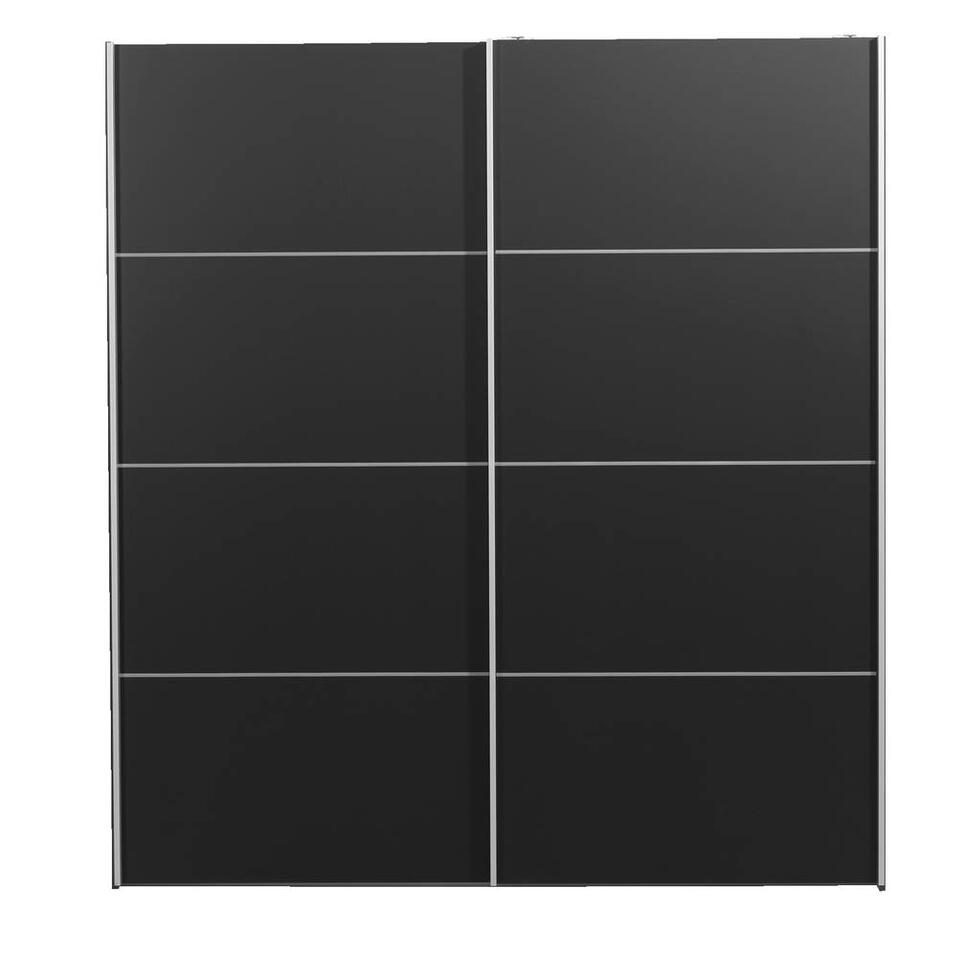 Schuifdeurkast Verona antraciet - zwart - 200x182x64 cm
