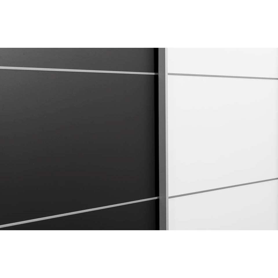 Armoire à portes coulissantes Verona blanche - noire/blanche - 200x182x64 cm
