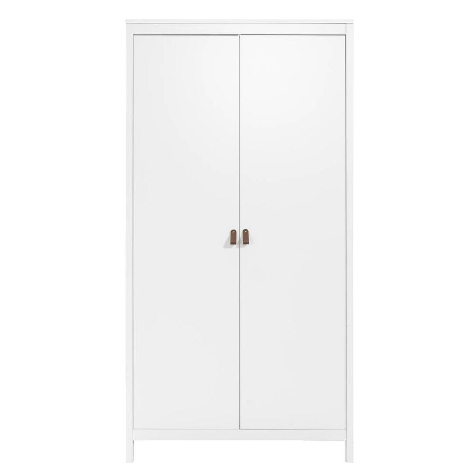 Armoire/Garde robe PONIS, 2 portes, contemporaine blanche et poigné