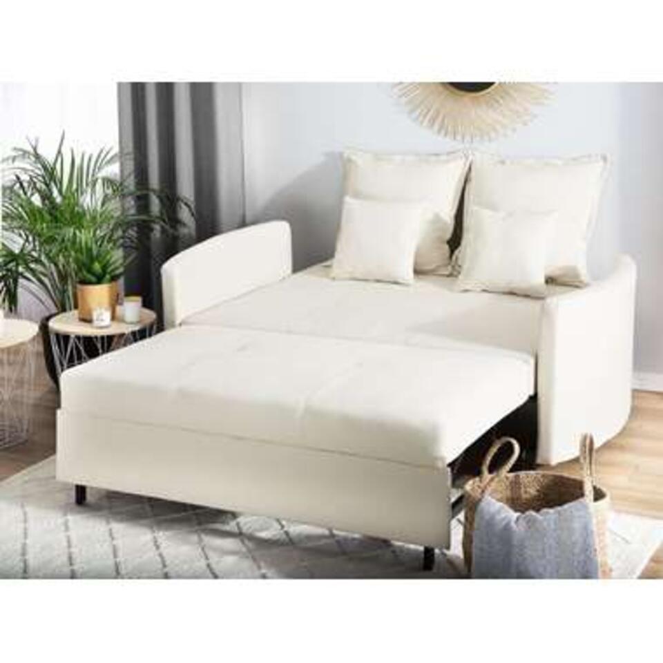 Beliani Canapé convertible HOVIN - Beige polyester