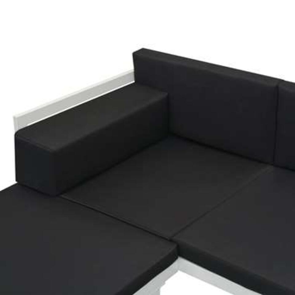 VIDAXL 4-delige Loungeset met kussens aluminium zwart