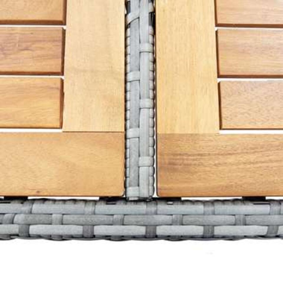 VIDAXL 9-delige Tuinbarset poly rattan en acaciahout grijs