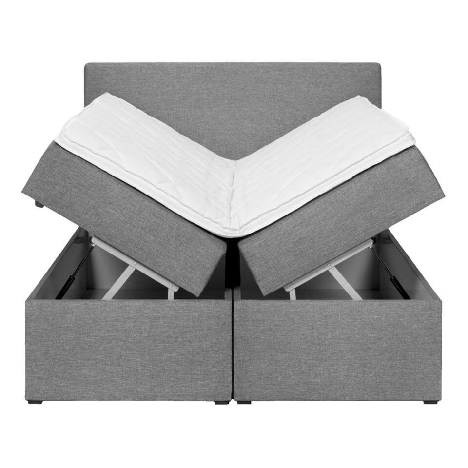 Boxcombinatie met opbergruimte Varena - lichtgrijs - 140x200 cm