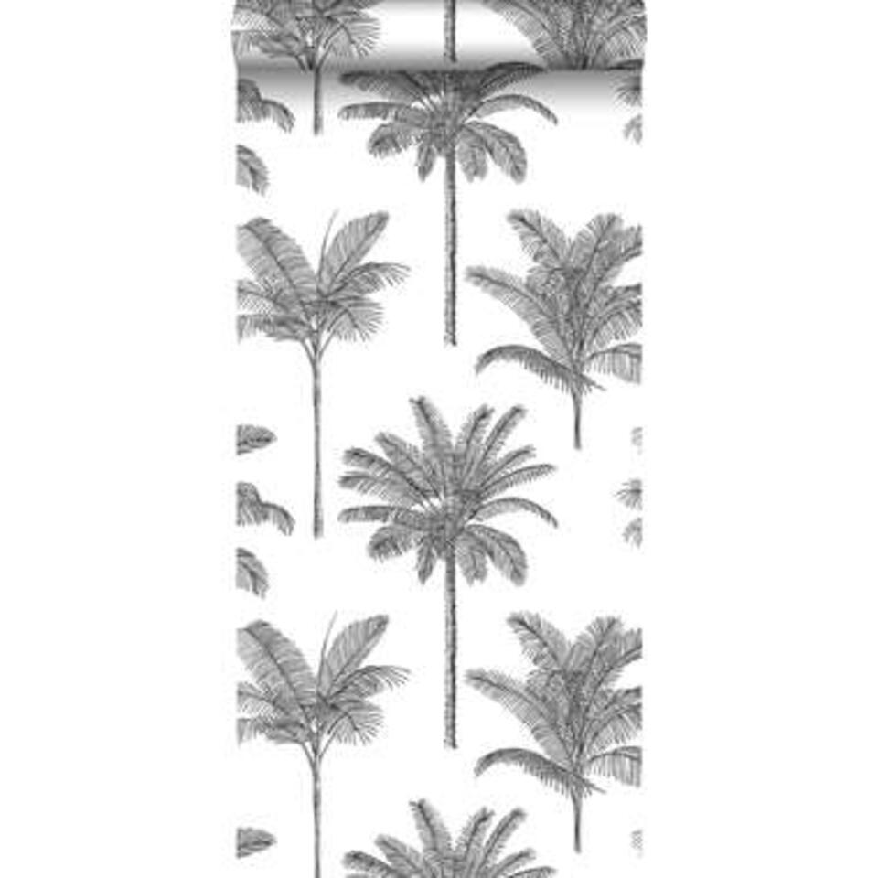 ESTAhome behang - palmbomen - zwart wit - 0.53 x 10.05 m