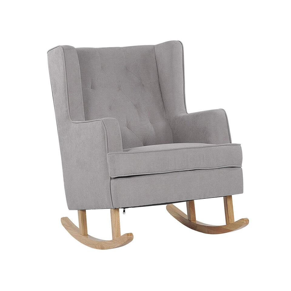 Fauteuil à bascule en tissu gris clair TRONDHEIM II Leen Bakker