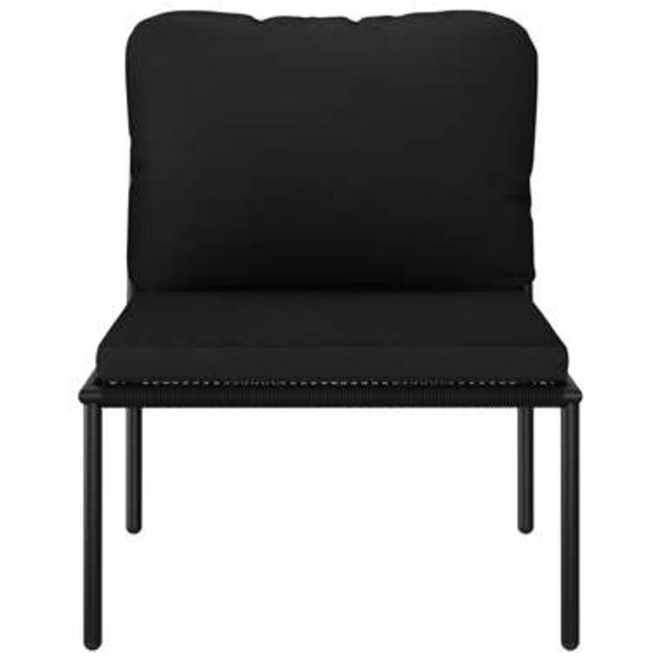 VIDAXL 5-delige Loungeset met kussens PVC zwart