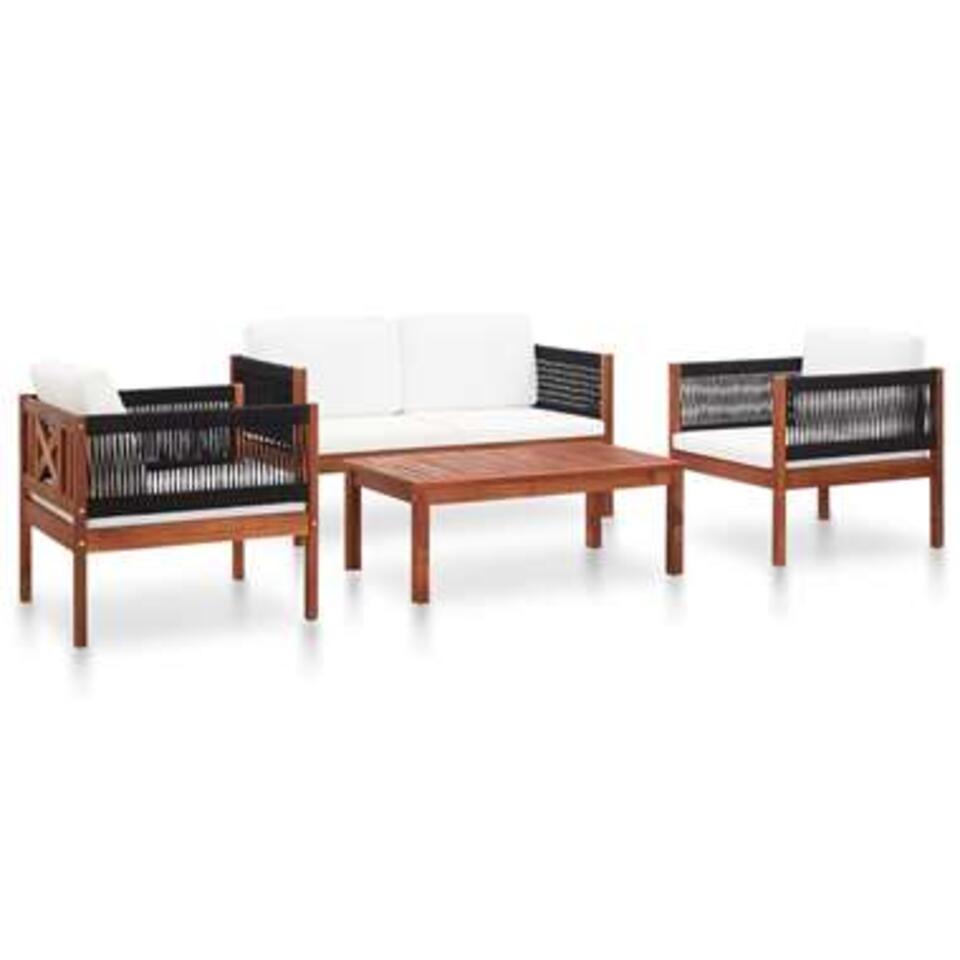 VIDAXL Salon lounge 4 pièces en bois d'acacia solide