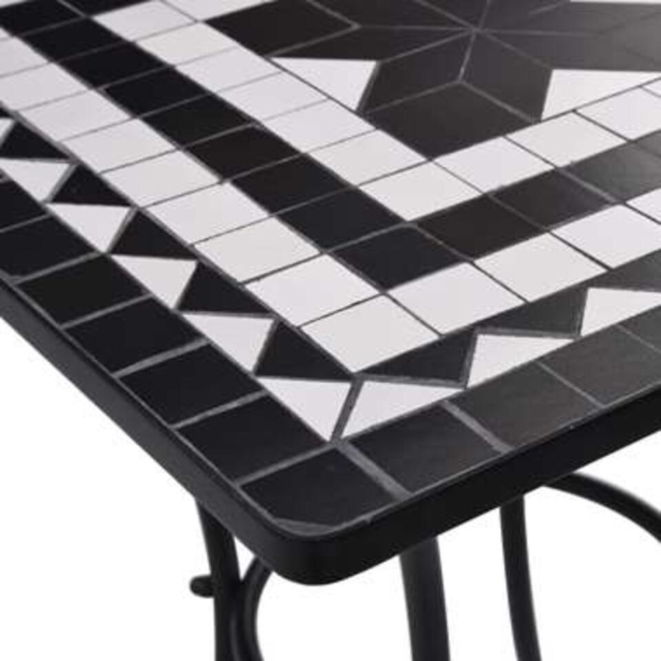 VIDAXL Table de bistro mosaïque Noir et blanc 60 cm Céramique
