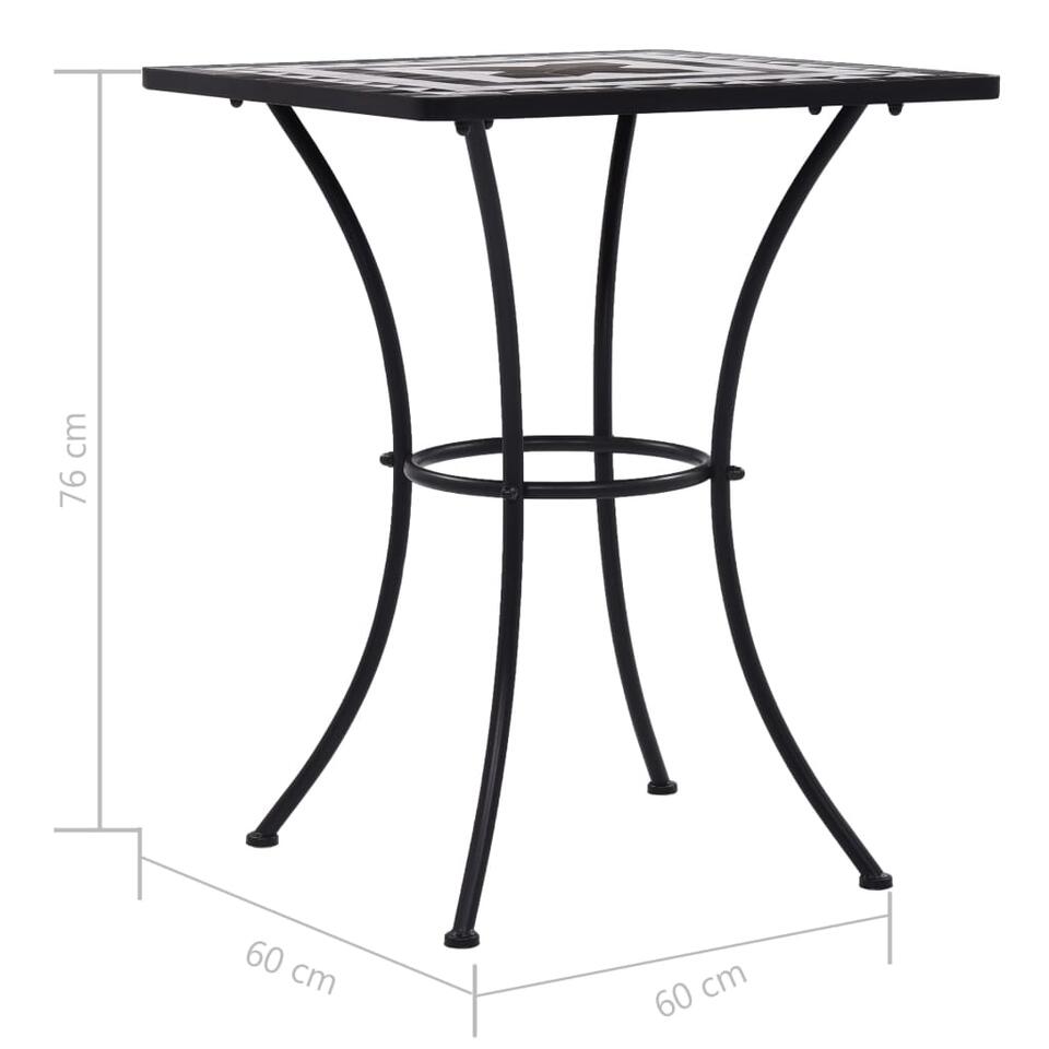 VIDAXL Table de bistro mosaïque Noir et blanc 60 cm Céramique