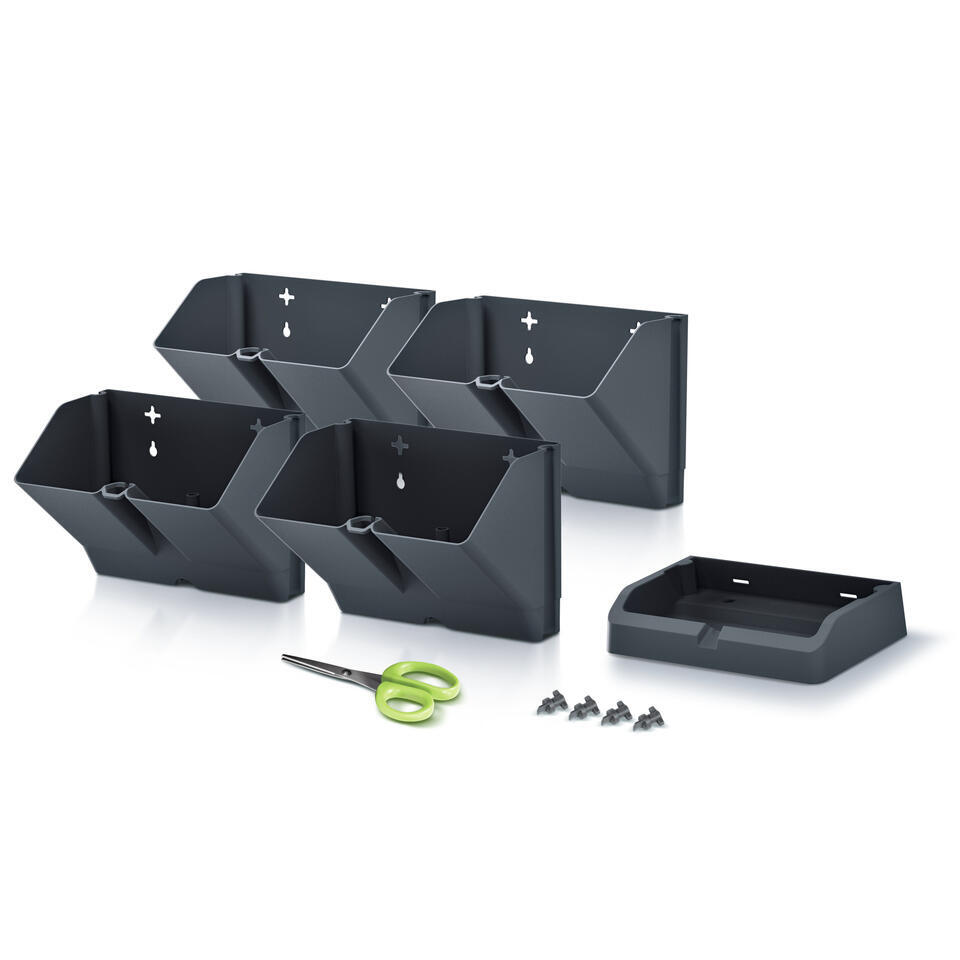 Erhard-Trading Cobble Trio Kruidenpot Met Irrigatiesysteem - Antraciet - Voor 3 Plantenpotten