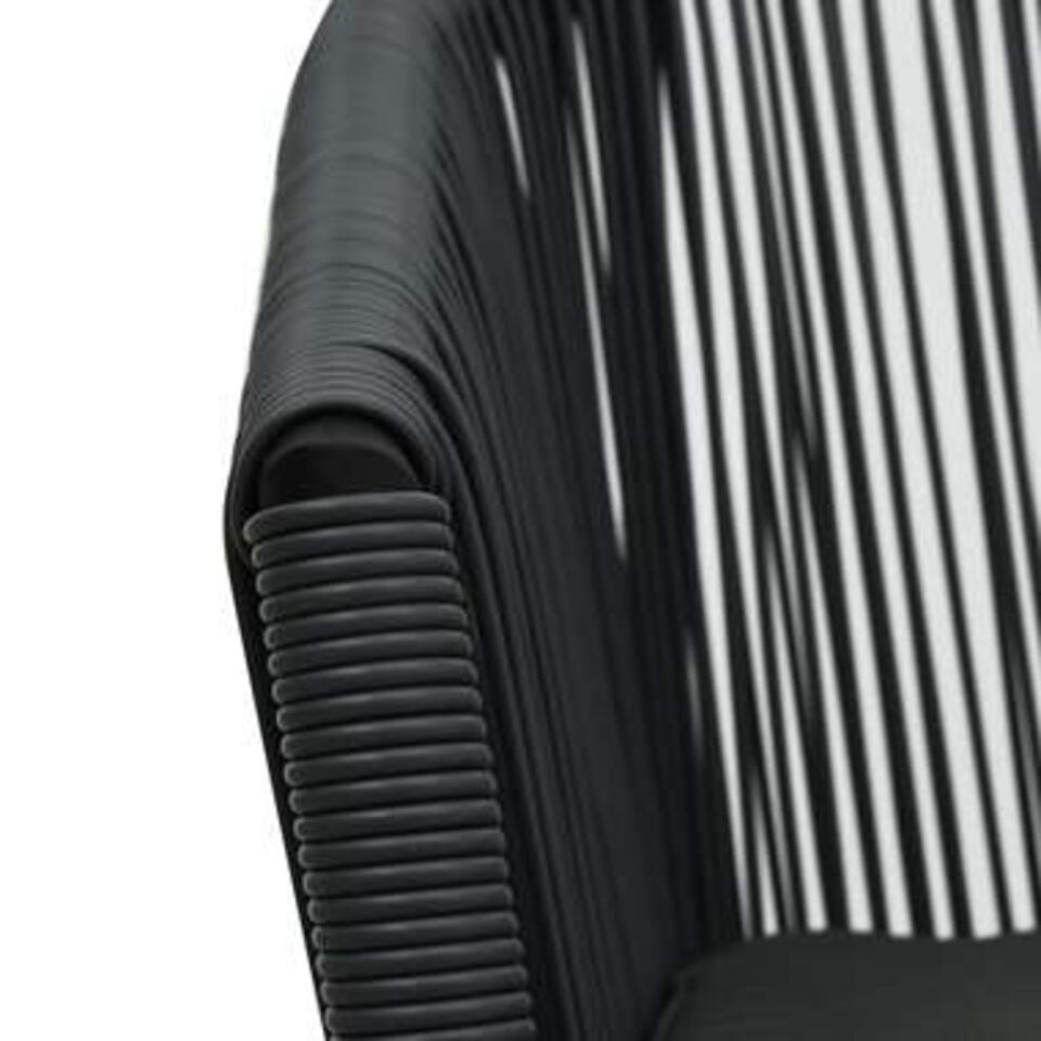 VIDAXL 3-delige Bistroset met kussens PVC-rattan zwart