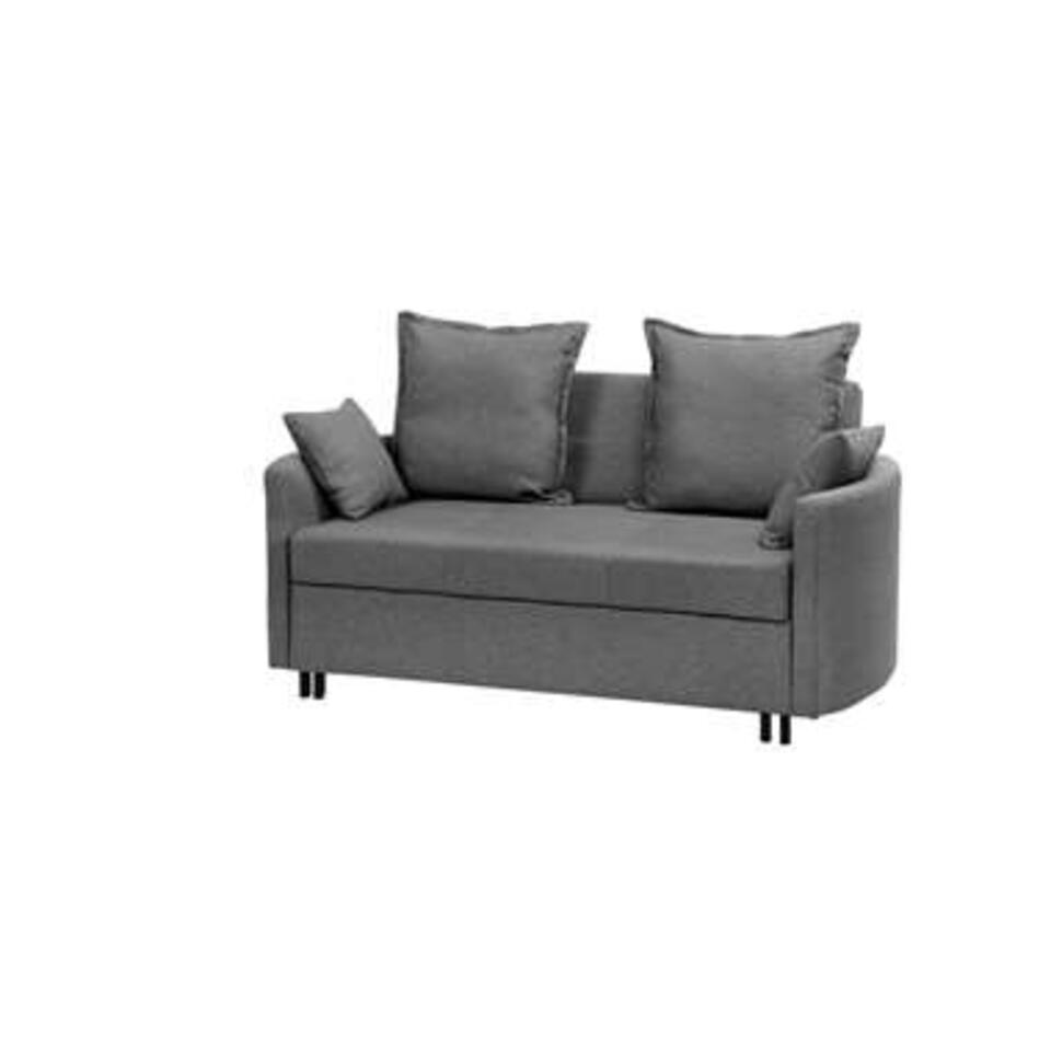 Beliani Canapé convertible HOVIN - Gris polyester