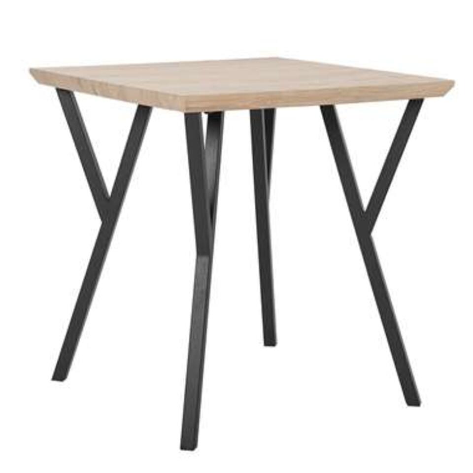 Table à manger ronde ⌀ 90 cm bois clair / support noir BOCA 