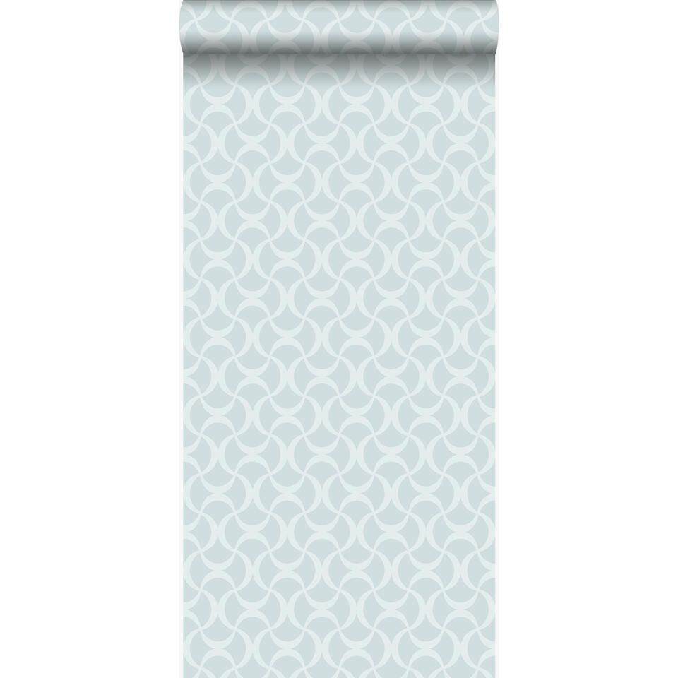 pleegouders Diplomatie koken Origin behang - grafisch - ijsblauw - 53 cm x 10,05 m | Leen Bakker