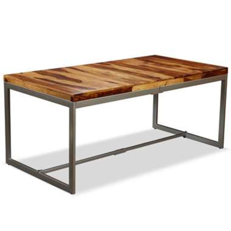 vidaXL Table de salle à manger Bois massif de Sesham et acier 180 cm product