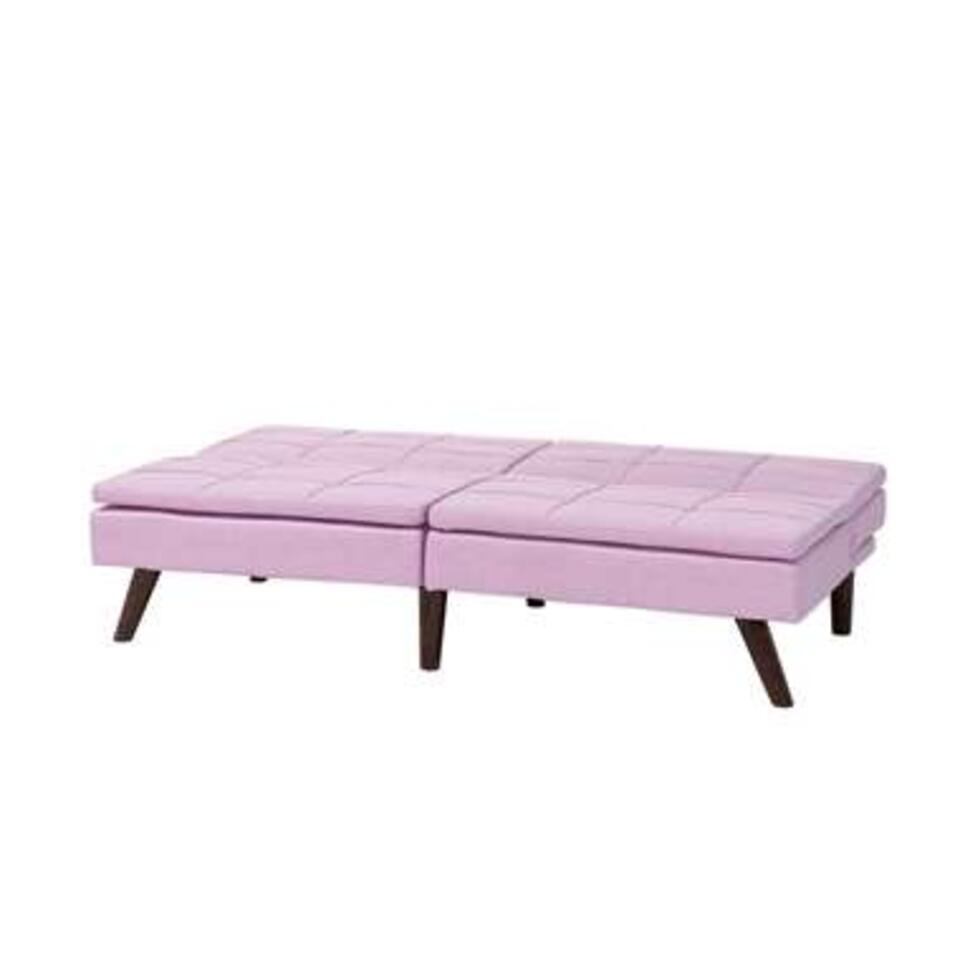 Beliani Slaapbank RONNE - Roze polyester