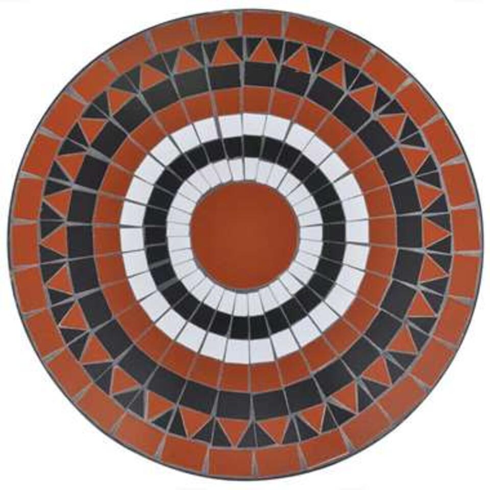 VIDAXL 3-delige Bistroset keramische tegel terracotta en wit