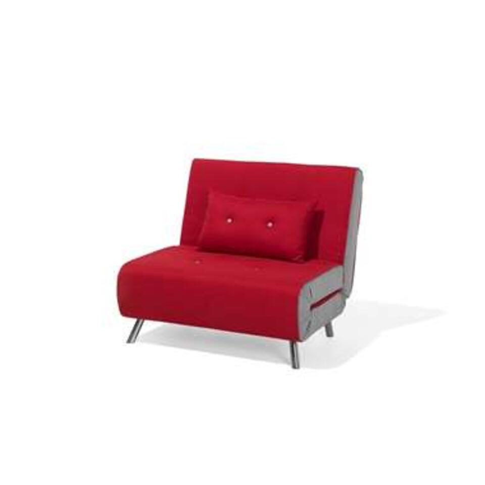 Beliani Canapé convertible FARRIS - Rouge polyester