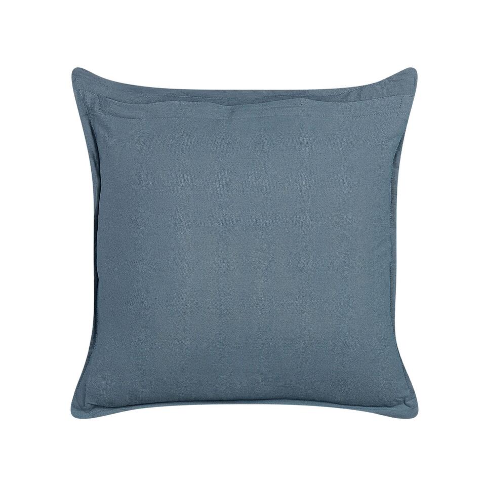 Housse de coussin pour canapé, 40 x 40 cm, motif floral bleu sarcelle et  gris, été